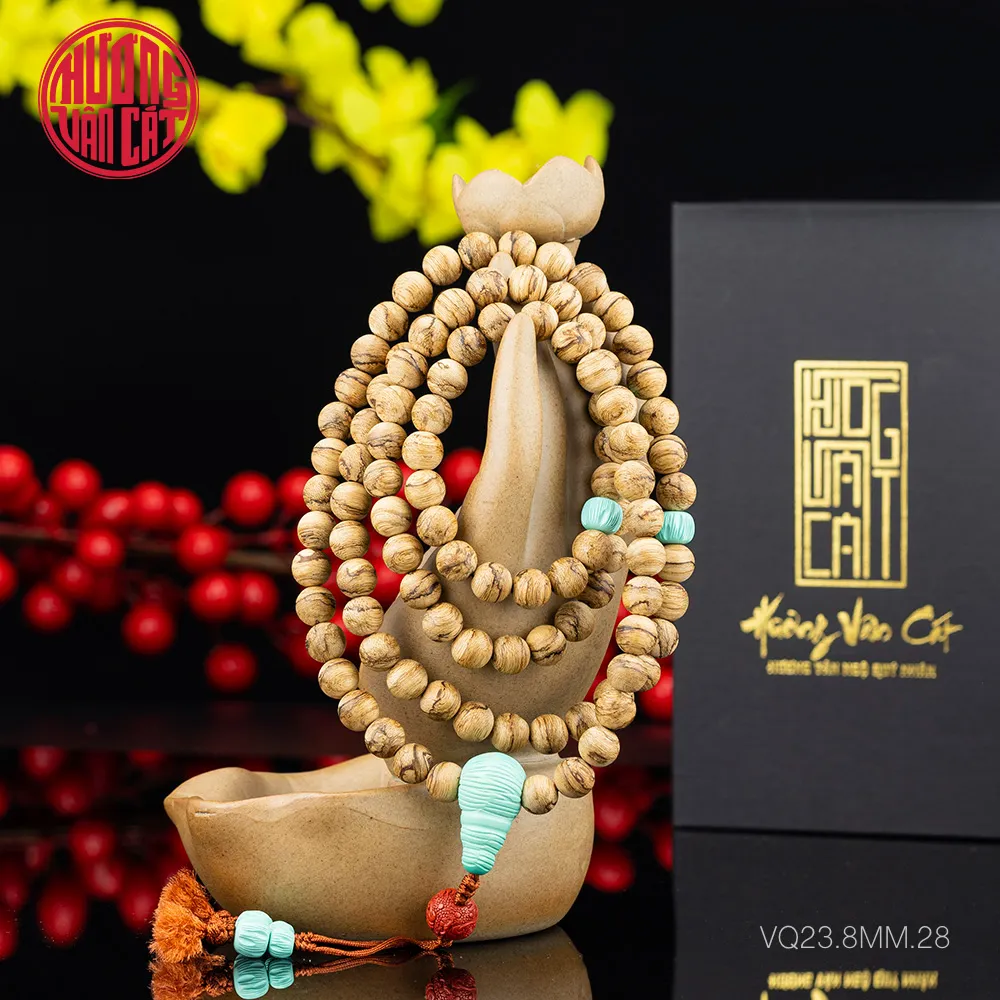 Vòng tay Trầm hương 108 hạt 8 li banh quầng Malay. 