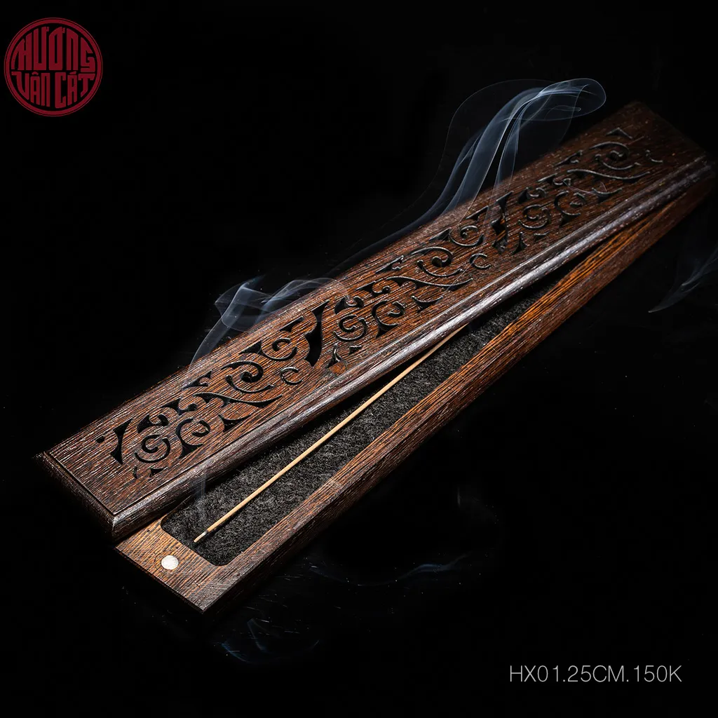 Hộp xông nhang gỗ Trầm Hương không tăm